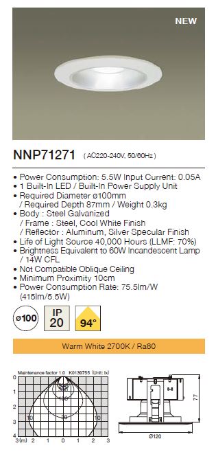 Panasonic LED Downlight  NNP71271