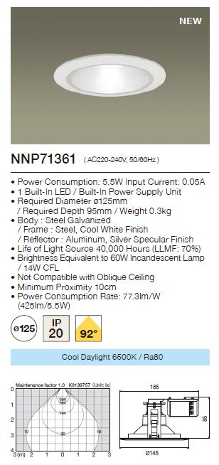 Panasonic LED Downlight  NNP71361